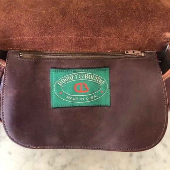 DOONEY & BOURKE Saddlebag Maroon Brown Green Label Shoulder Bag Vintage … - Picture 7 of 17